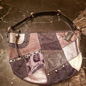Authentic Coach patchwork shoulder purse